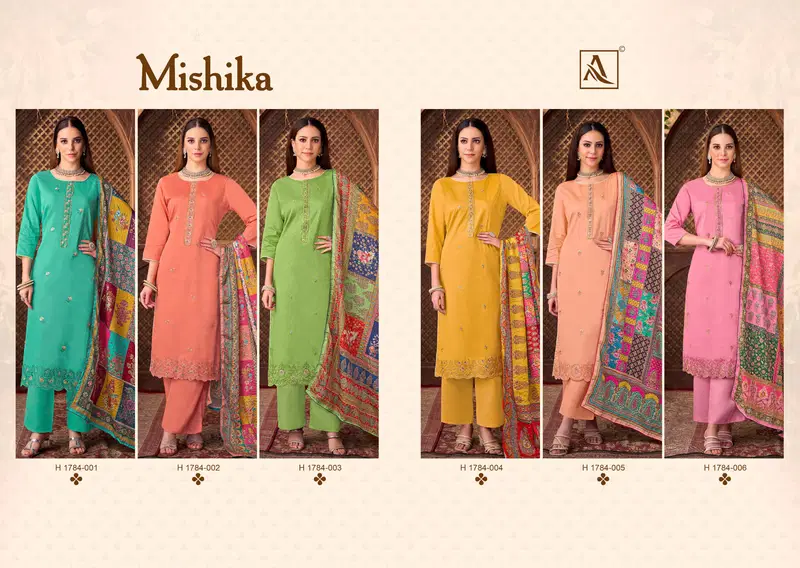 Mishika By Alok Suit Zam Fancy Dress Material Wholesale Shop In Surat